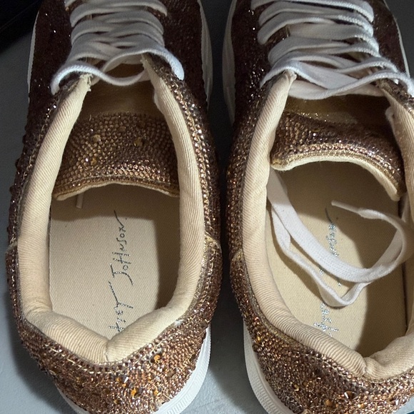 NWOT Betsey Johnson Gold Sparkle Sneakers - Picture 3 of 4